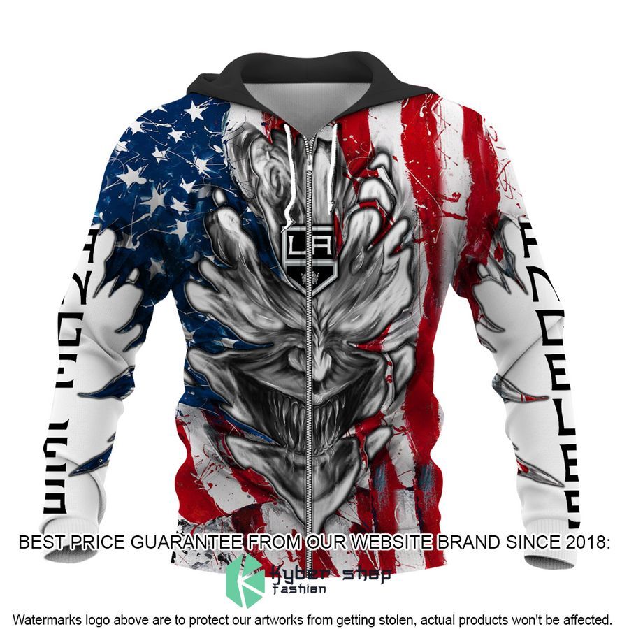 Personalized Los Angeles Kings Demon US Flag 3D Hoodie 3 Personalized Los Angeles Kings Demon US Flag 3D Hoodie word3