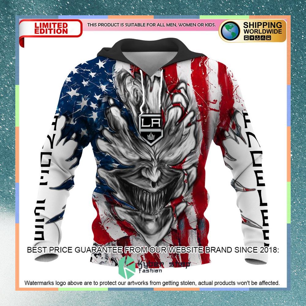 Personalized Los Angeles Kings Demon US Flag 3D Hoodie 9 Personalized Los Angeles Kings Demon US Flag 3D Hoodie word3