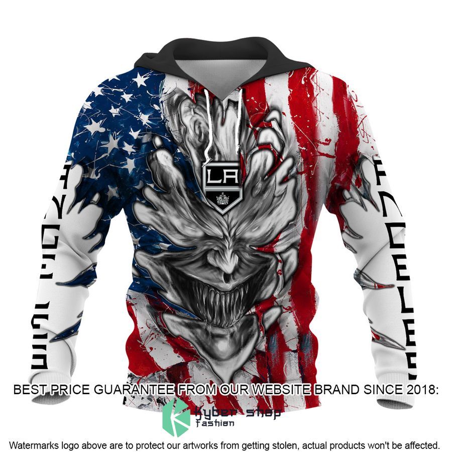 Personalized Los Angeles Kings Demon US Flag 3D Hoodie 4 Personalized Los Angeles Kings Demon US Flag 3D Hoodie word3