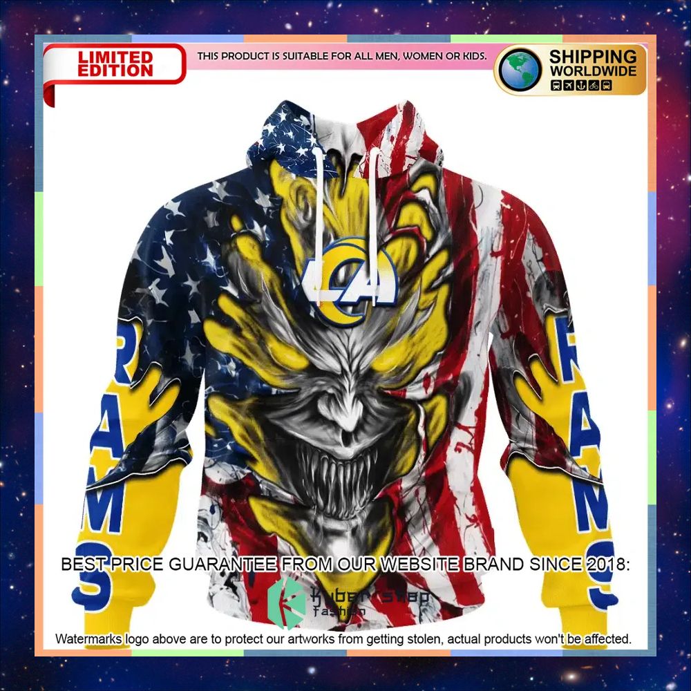 Personalized Los Angeles Rams Demon Face American Flag Shirt, Hoodie 6 Personalized Los Angeles Rams Demon Face American Flag Shirt, Hoodie word1