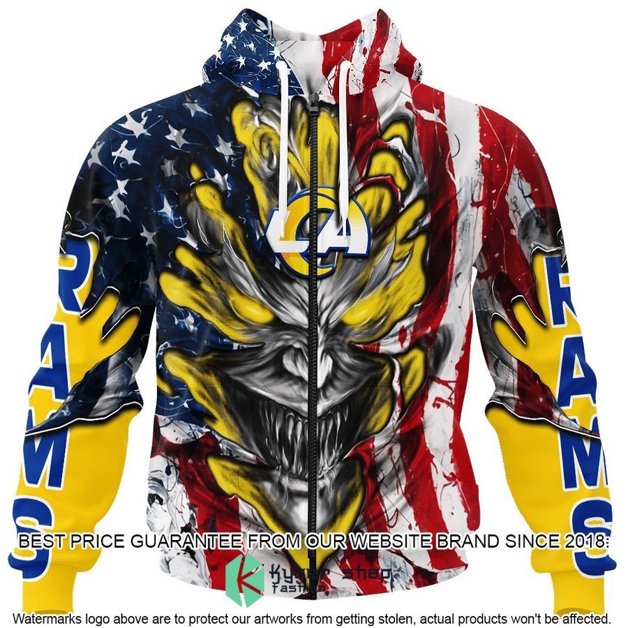 Personalized Los Angeles Rams Demon Face American Flag Shirt, Hoodie 3 Personalized Los Angeles Rams Demon Face American Flag Shirt, Hoodie word1