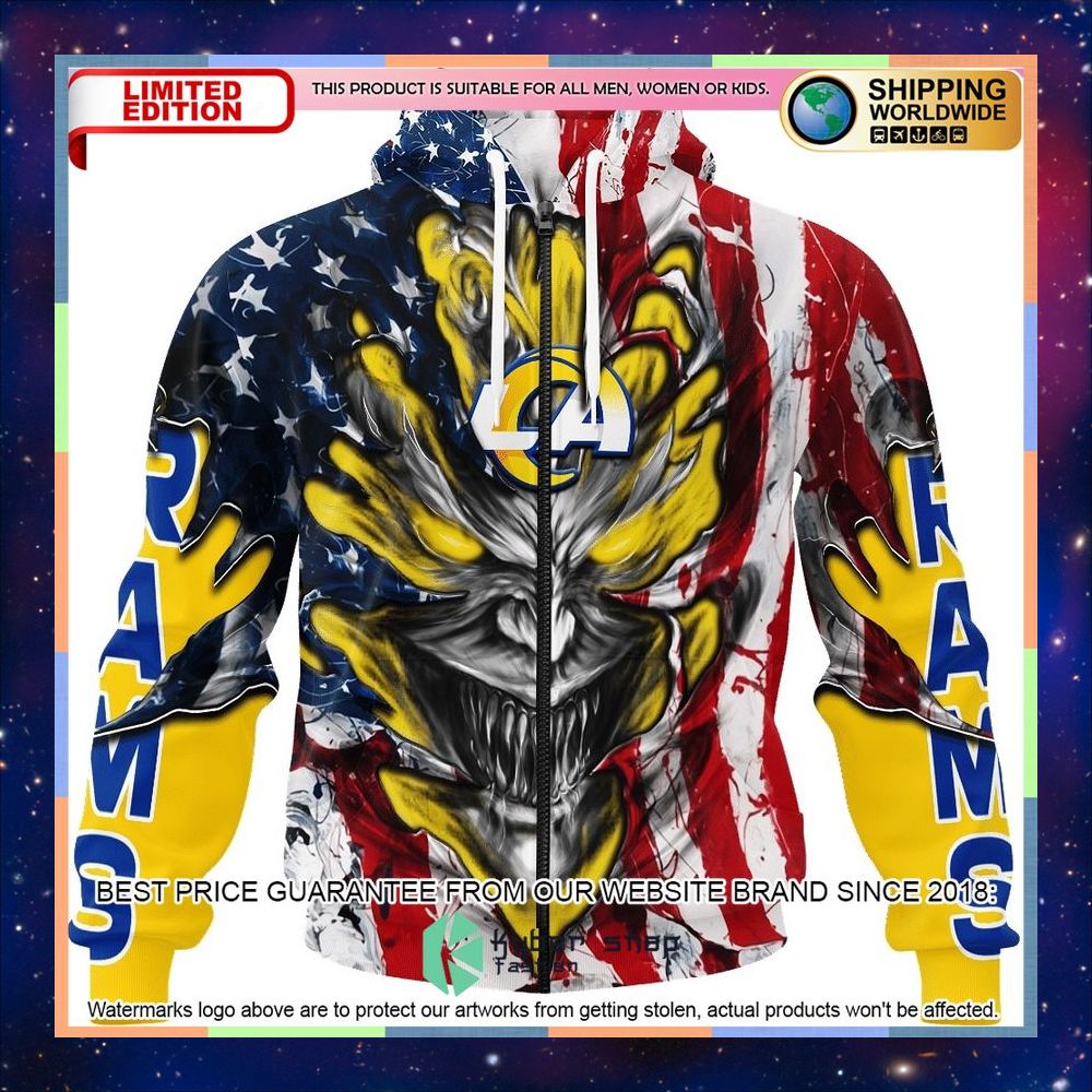 Personalized Los Angeles Rams Demon Face American Flag Shirt, Hoodie 8 Personalized Los Angeles Rams Demon Face American Flag Shirt, Hoodie word1