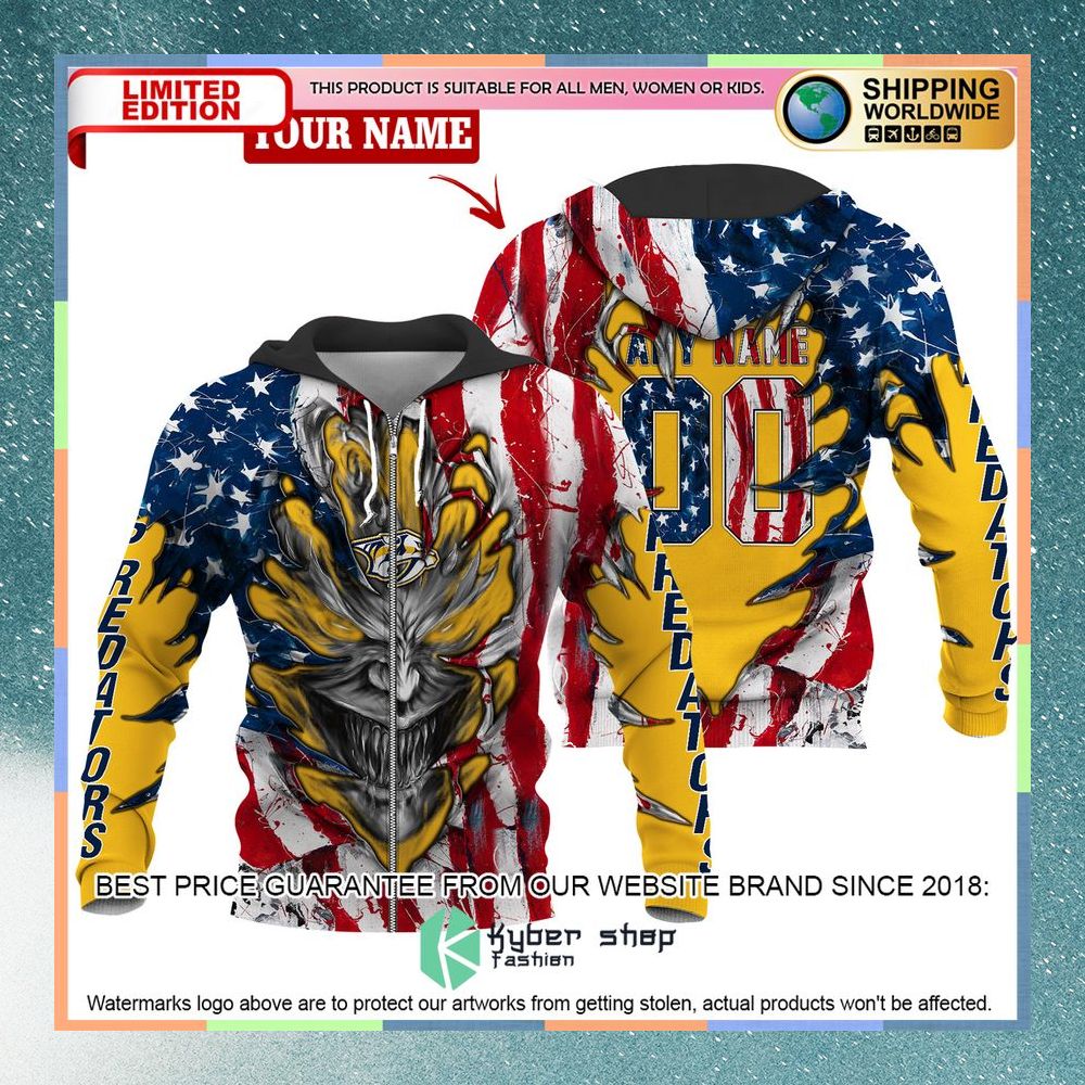 Personalized Nashville Predators Demon US Flag 3D Hoodie 6 Personalized Nashville Predators Demon US Flag 3D Hoodie word1