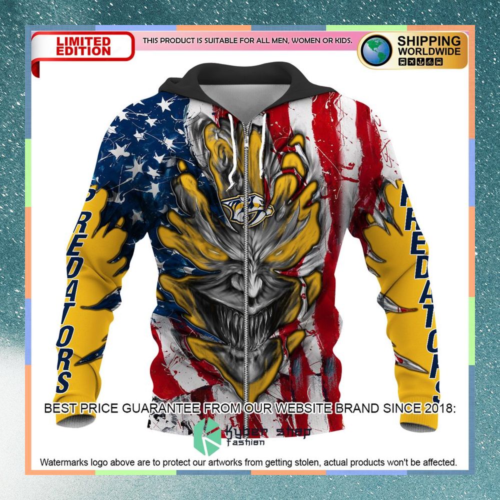 Personalized Nashville Predators Demon US Flag 3D Hoodie 8 Personalized Nashville Predators Demon US Flag 3D Hoodie word1