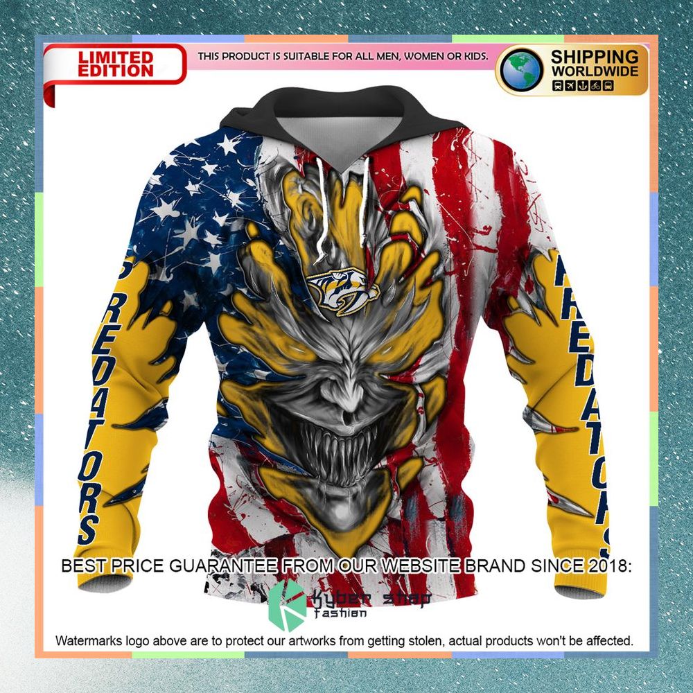 Personalized Nashville Predators Demon US Flag 3D Hoodie 9 Personalized Nashville Predators Demon US Flag 3D Hoodie word1
