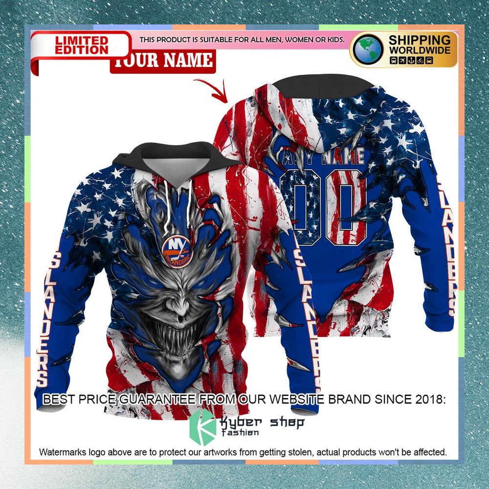 Personalized New York Islanders Demon US Flag 3D Hoodie 7 Personalized New York Islanders Demon US Flag 3D Hoodie word2