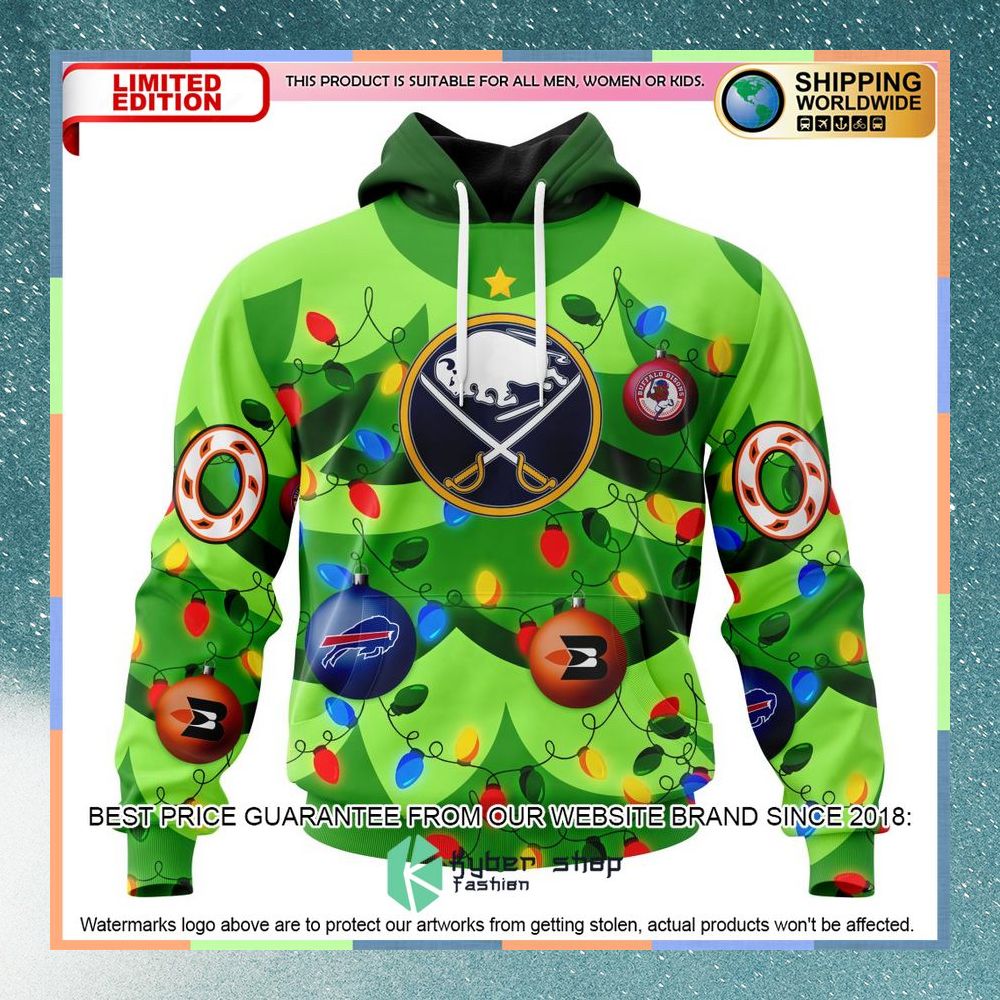 Personalized NHL Buffalo Sabres Christmass Tree Color And City's Sport Teams Shirt, Hoodie