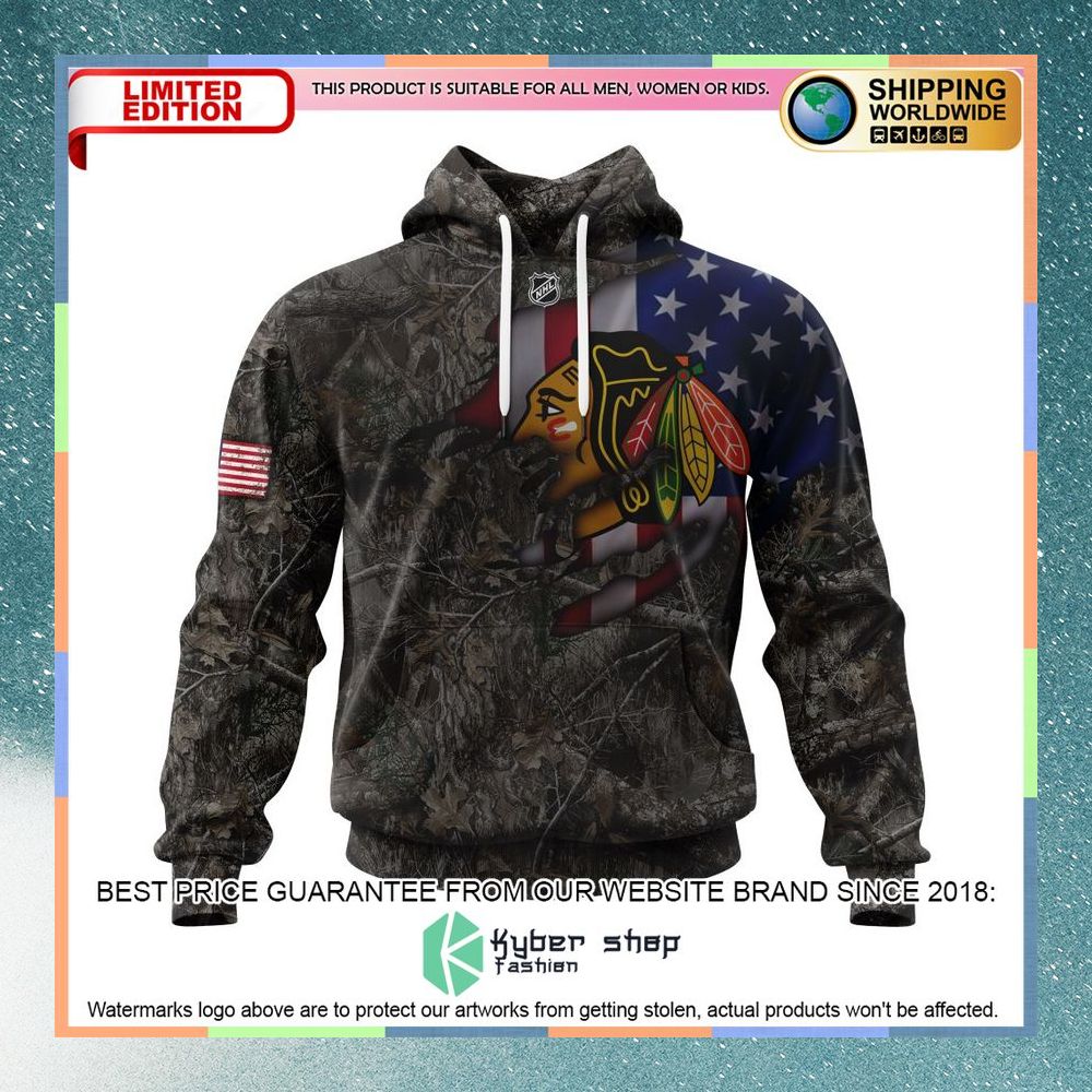 Personalized NHL Chicago Blackhawks Hunting Camo Realtree Shirt, Hoodie