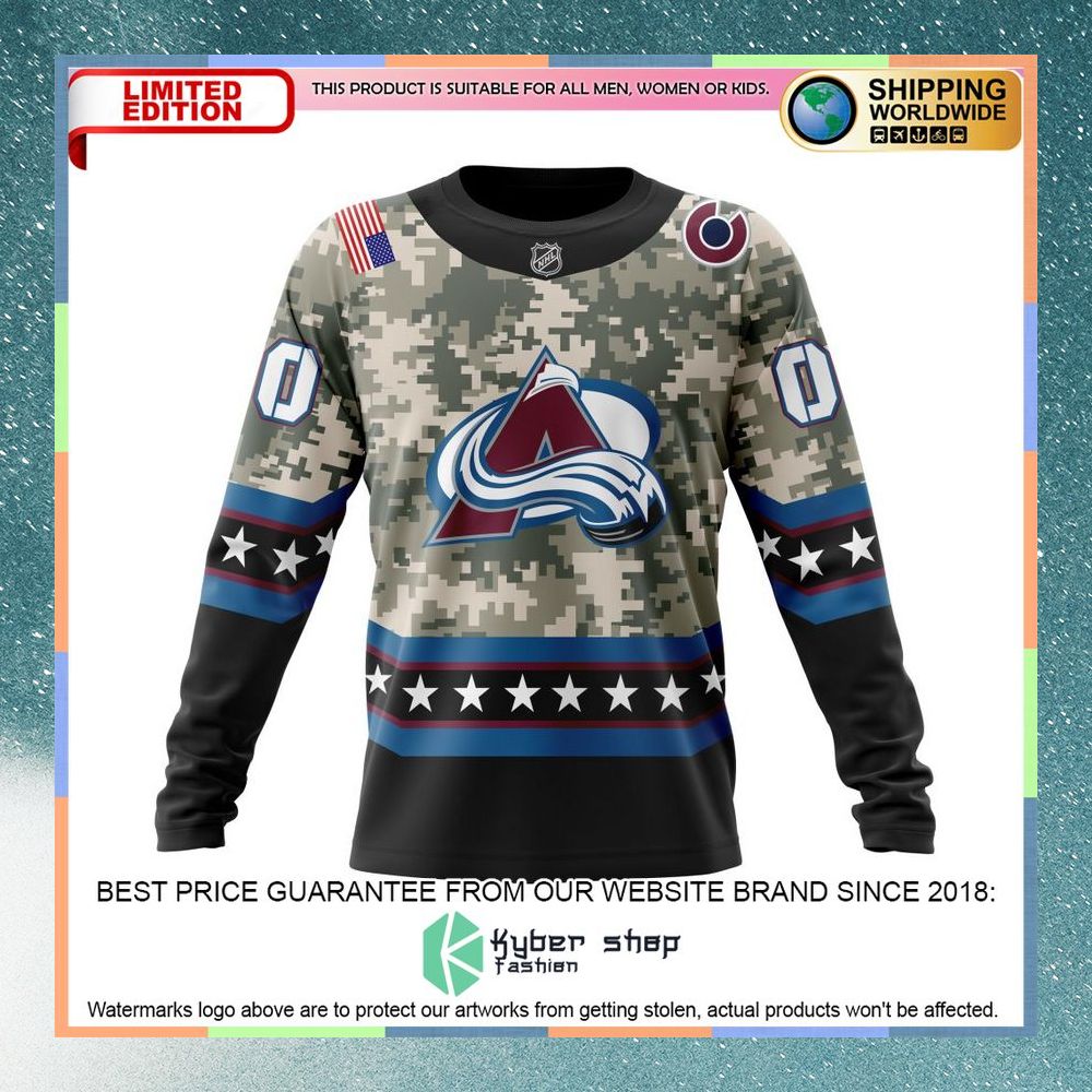 Personalized NHL Colorado Avalanche Honor Military With Camo Shirt, Hoodie 6 Personalized NHL Colorado Avalanche Honor Military With Camo Shirt, Hoodie word3