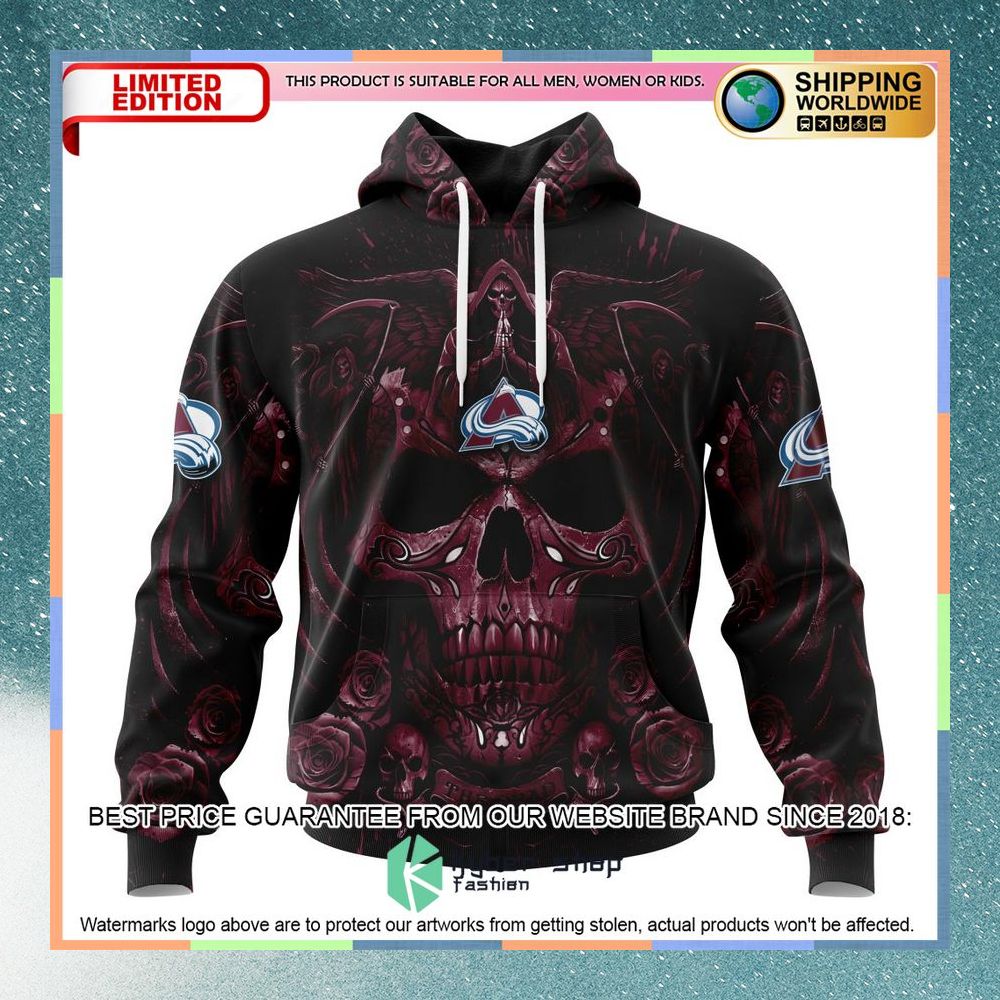 Personalized NHL Colorado Avalanche Skull Art Shirt, Hoodie