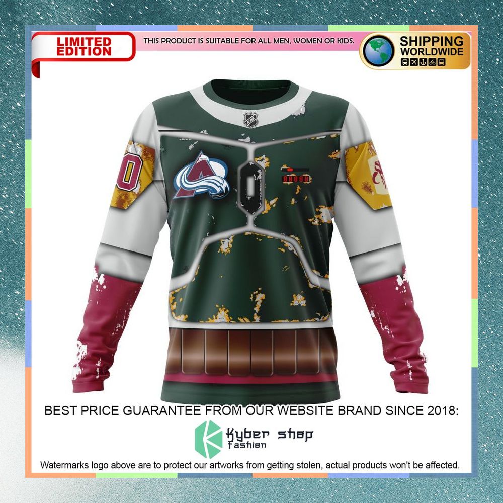 Personalized NHL Colorado Avalanche X Boba Fett'S Armor Design For Star Wars Fourth Of July Shirt, Hoodie 6 Personalized NHL Colorado Avalanche X Boba Fett'S Armor Design For Star Wars Fourth Of July Shirt, Hoodie word3