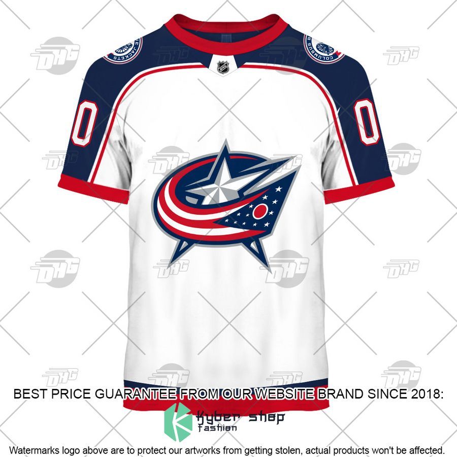 Personalized NHL Columbus Blue Jackets 2022 Fanatics Branded White Away 3D Shirt, Hoodie 4 Personalized NHL Columbus Blue Jackets 2022 Fanatics Branded White Away 3D Shirt, Hoodie word2