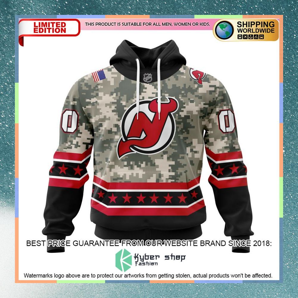 Personalized NHL New Jersey Devils Honor Military With Camo Shirt, Hoodie