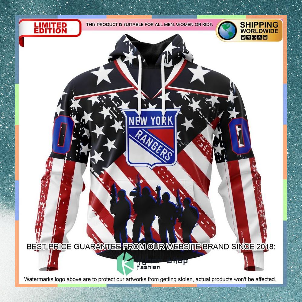 Personalized NHL New York Rangers For Honor US Military Shirt, Hoodie
