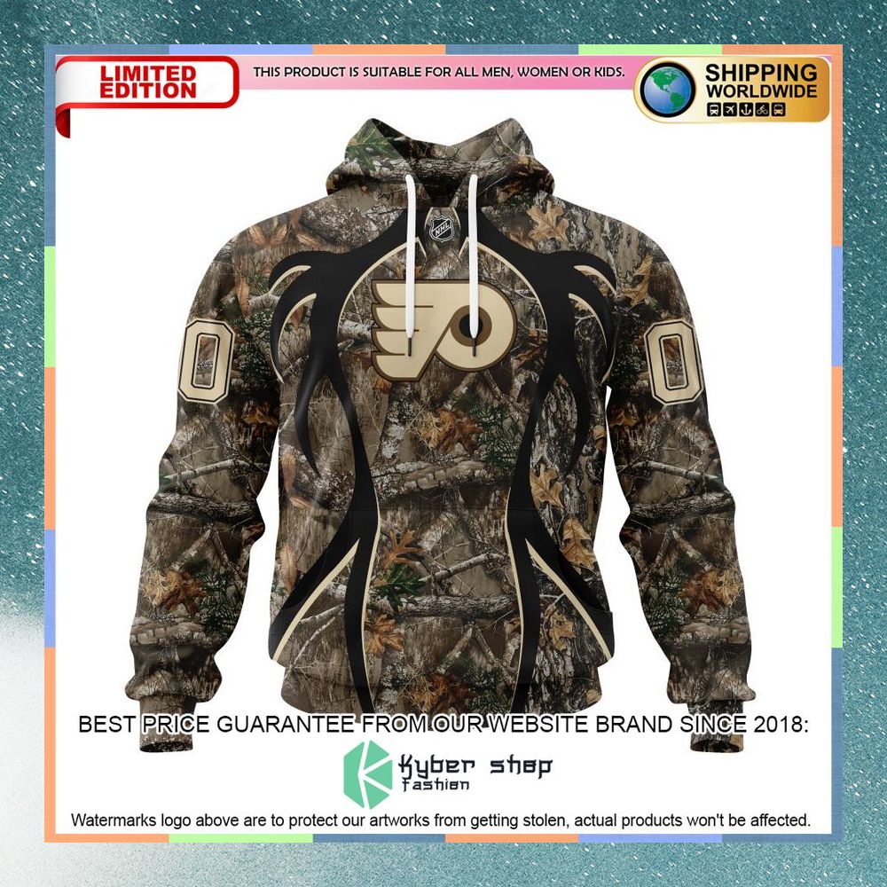 Personalized NHL Philadelphia Flyers Hunting Realtree Camo Shirt, Hoodie