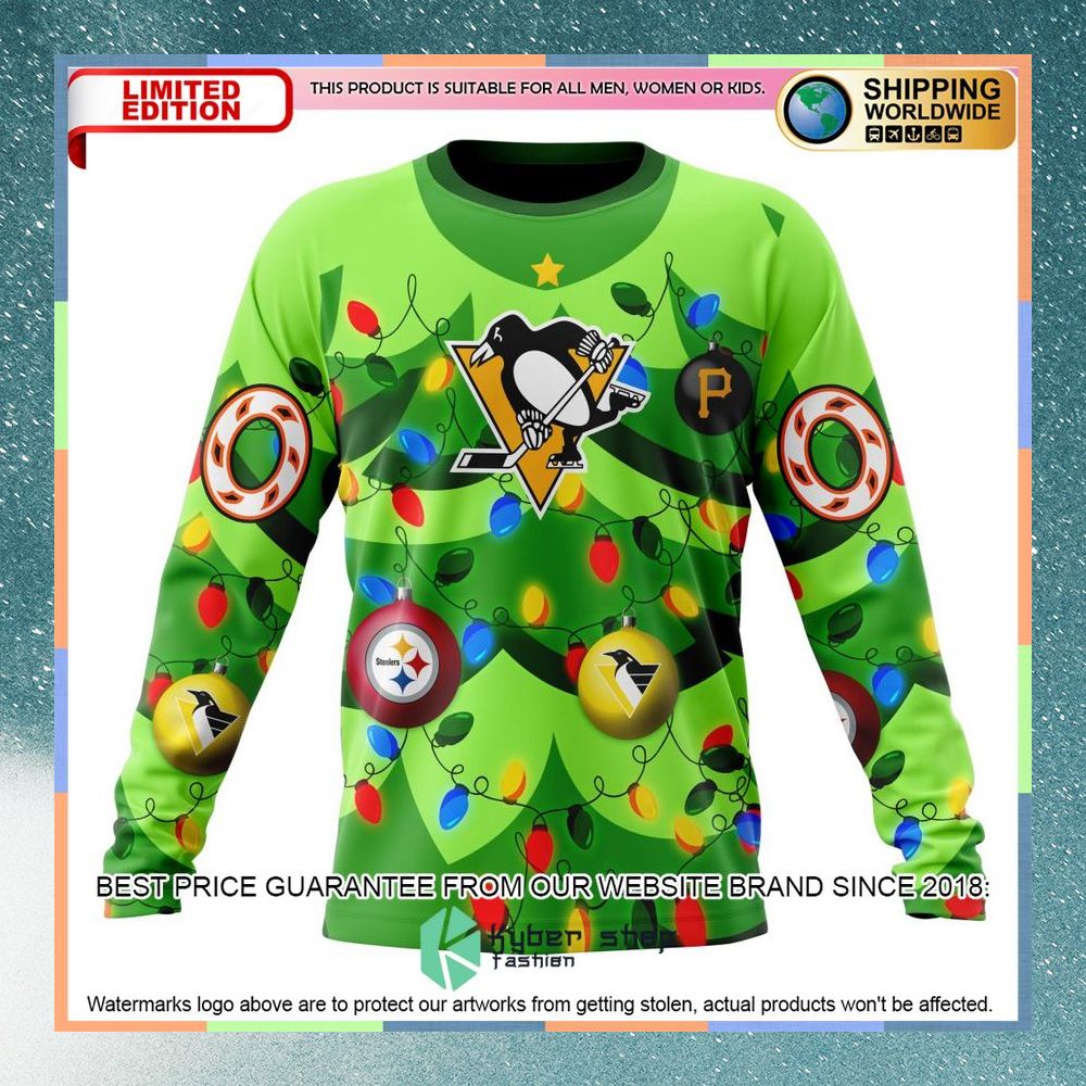 Personalized NHL Pittsburgh Penguins Christmass Tree Color And City's Sport Teams Shirt, Hoodie 6 Personalized NHL Pittsburgh Penguins Christmass Tree Color And City's Sport Teams Shirt, Hoodie word2