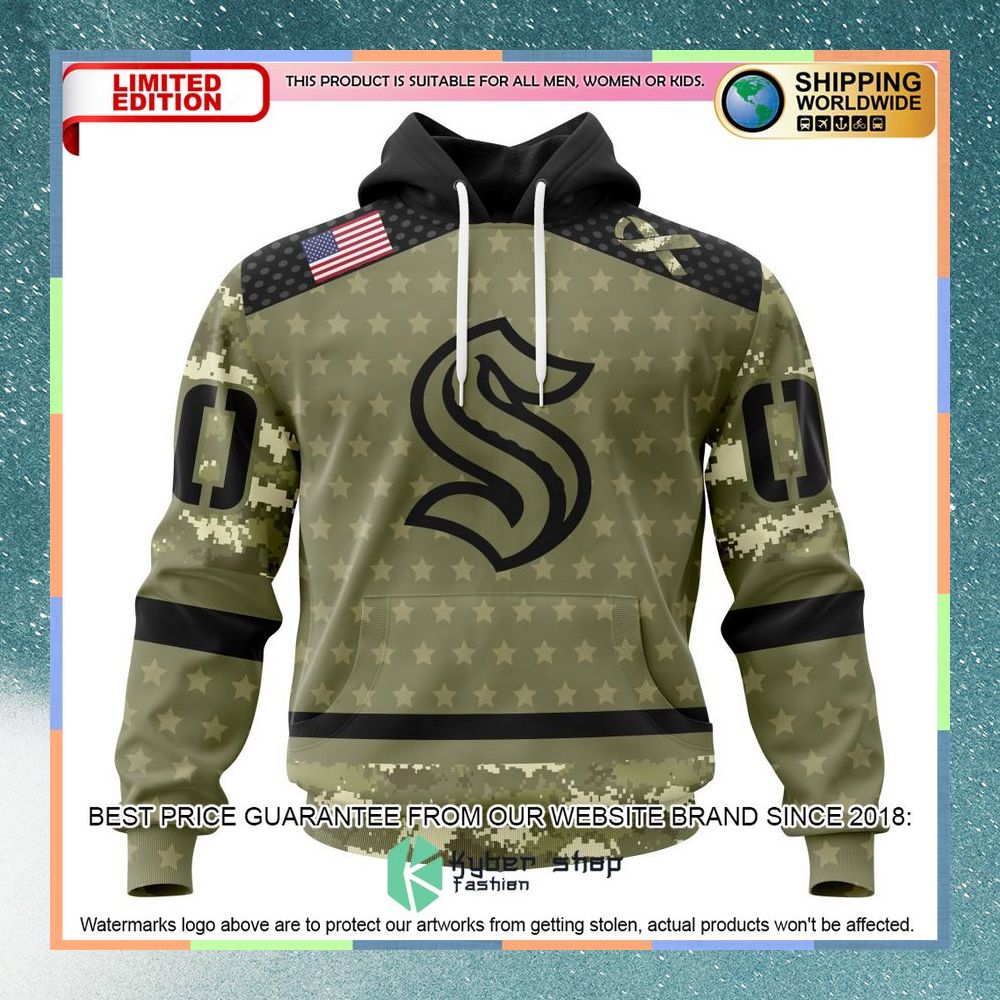 Personalized NHL Seattle Kraken Camo Military Appreciation Shirt, Hoodie