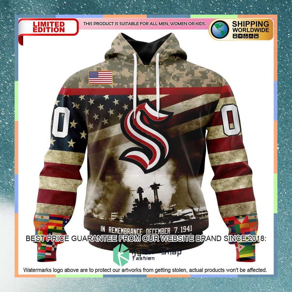 Personalized NHL Seattle Kraken Remember Pearl Harbor Shirt, Hoodie