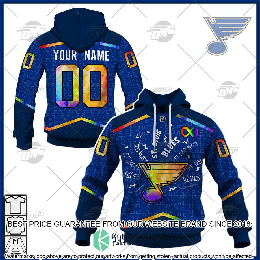 Personalized NHL St. Louis Blues Autism 3D Shirt, Hoodie