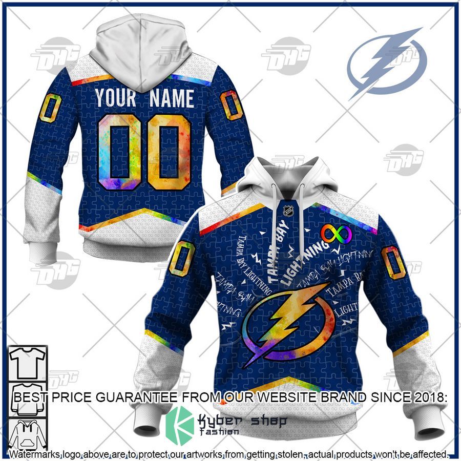 Personalized NHL Tampa Bay Lightning Autism 3D Shirt, Hoodie