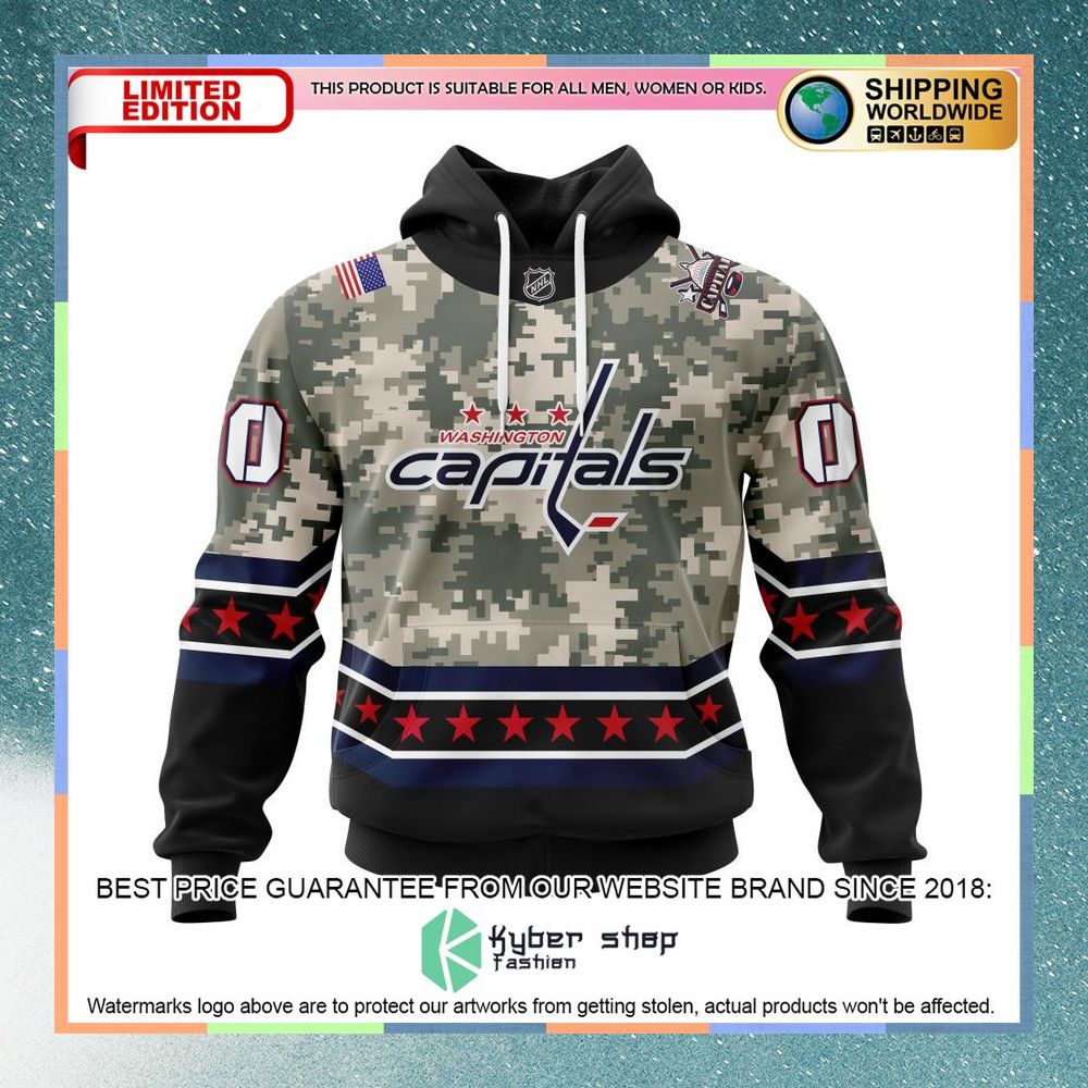 Personalized NHL Washington Capitals Honor Military With Camo Shirt, Hoodie