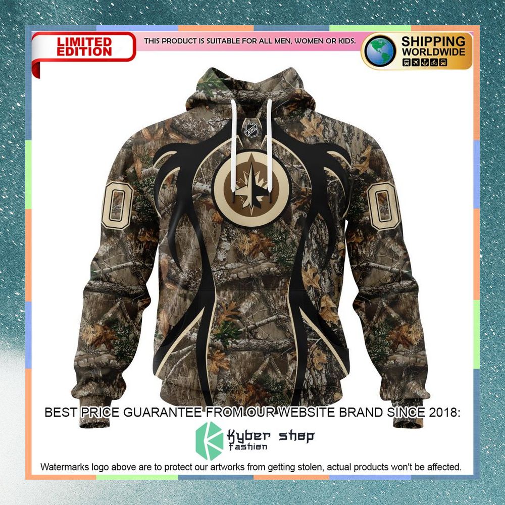 Personalized NHL Winnipeg Jets Hunting Realtree Camo Shirt, Hoodie