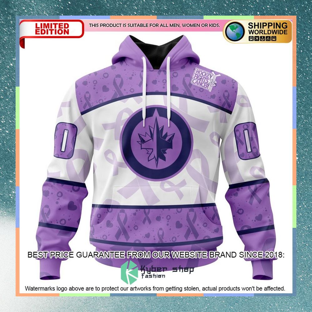 Personalized NHL Winnipeg Jets Lavender Fight Cancer Shirt, Hoodie