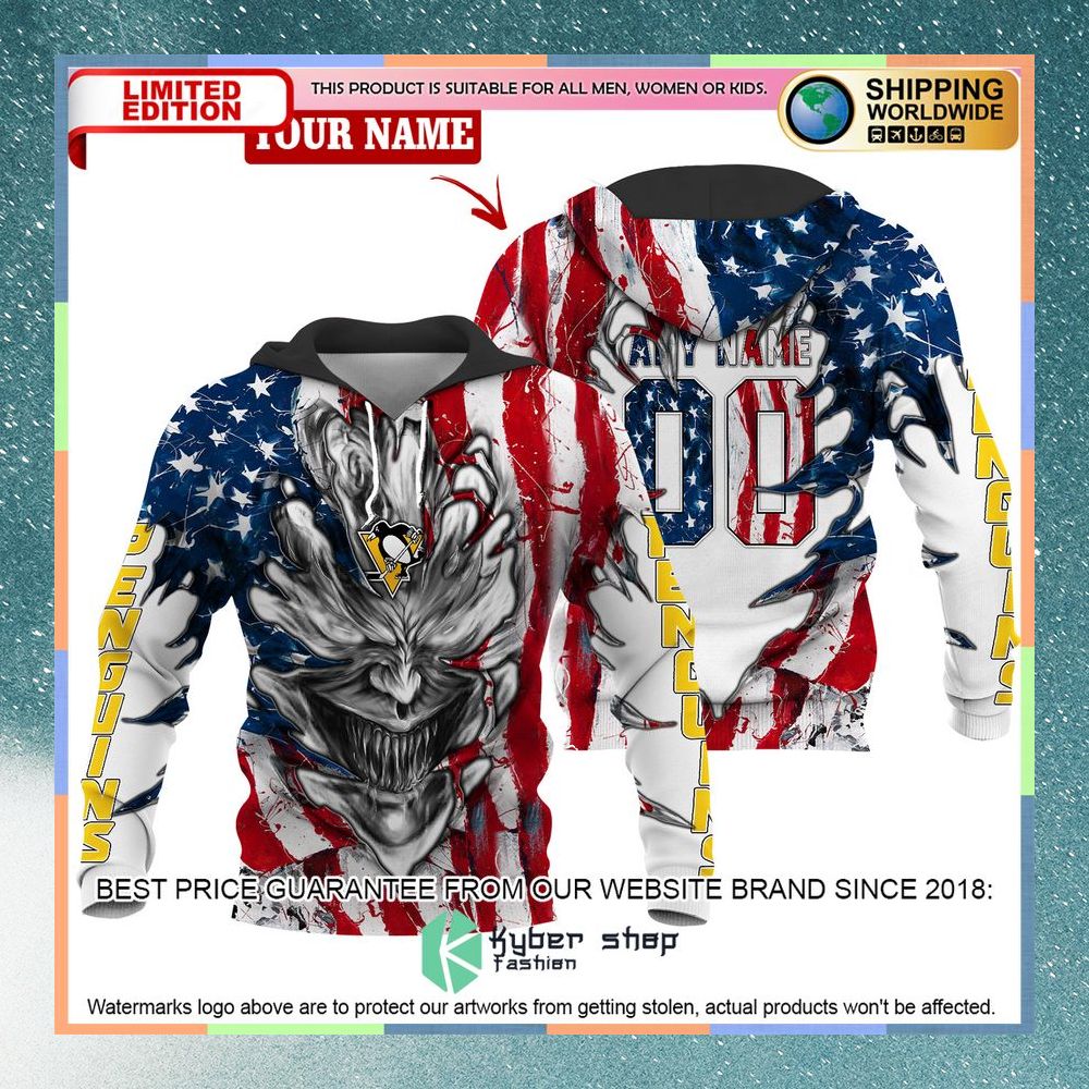 Personalized Pittsburgh Penguins Demon US Flag 3D Hoodie 4 Personalized Pittsburgh Penguins Demon US Flag 3D Hoodie word2