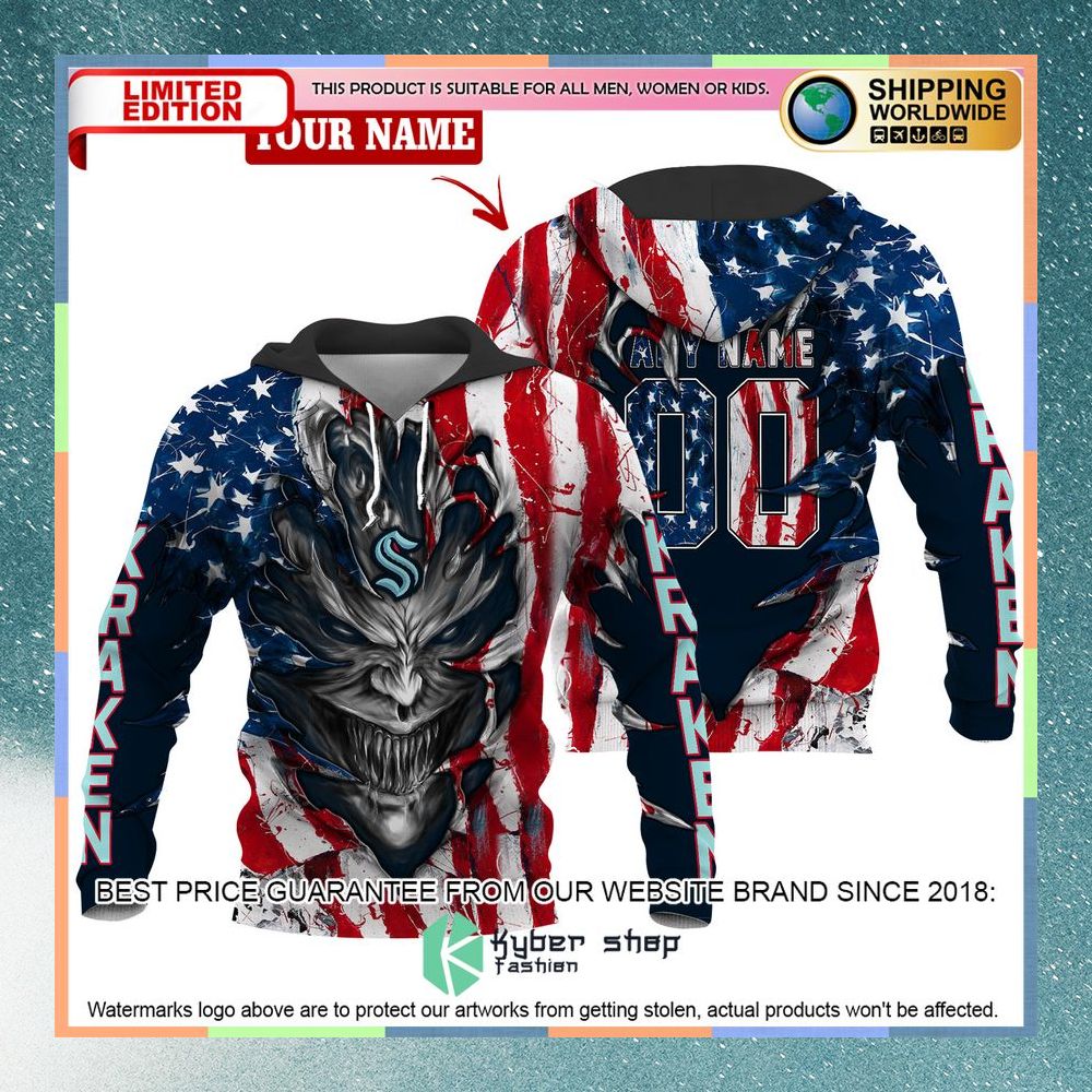 Personalized Seattle Kraken Demon US Flag 3D Hoodie 4 Personalized Seattle Kraken Demon US Flag 3D Hoodie word2
