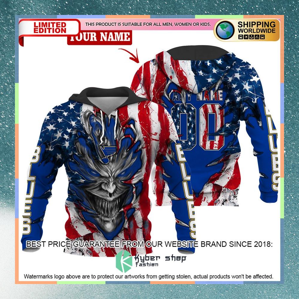 Personalized St Louis Blues Demon US Flag 3D Hoodie 4 Personalized St Louis Blues Demon US Flag 3D Hoodie word3