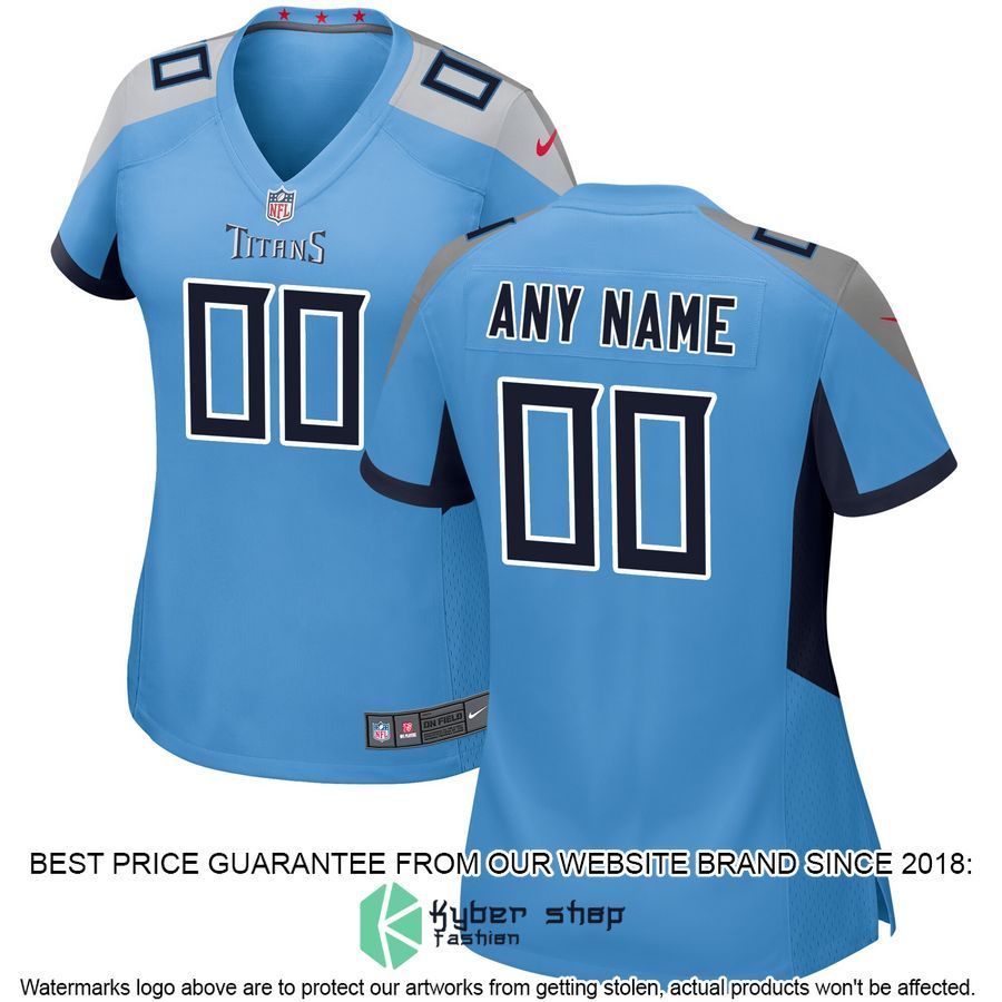 Personalized Tennessee Titans Women's Alternate Light Blue Football Jersey