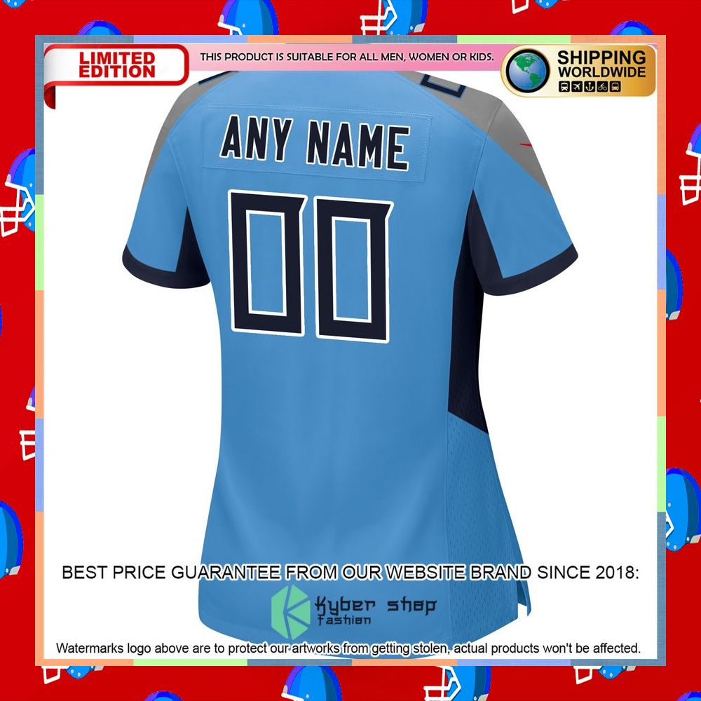Personalized Tennessee Titans Women's Alternate Light Blue Football Jersey 9 Personalized Tennessee Titans Women's Alternate Light Blue Football Jersey word1