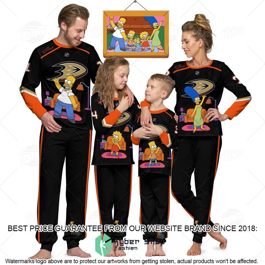 Personalized The Simpsons Anaheim Ducks Pajama Sets