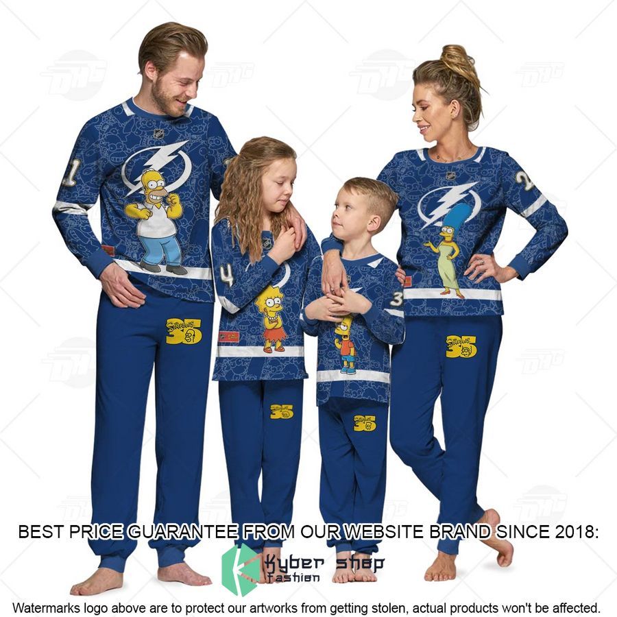 Personalized The Simpsons Tampa Bay Lightning Pajama Sets
