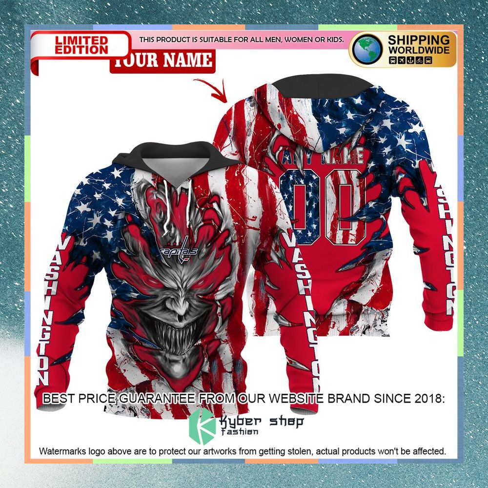 Personalized Washington Capitals Demon US Flag 3D Hoodie 4 Personalized Washington Capitals Demon US Flag 3D Hoodie word1