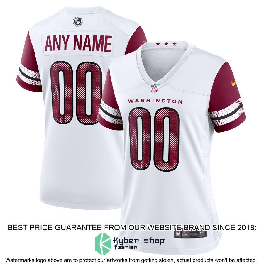 Personalized Washington Commanders Women's Football White Football Jersey