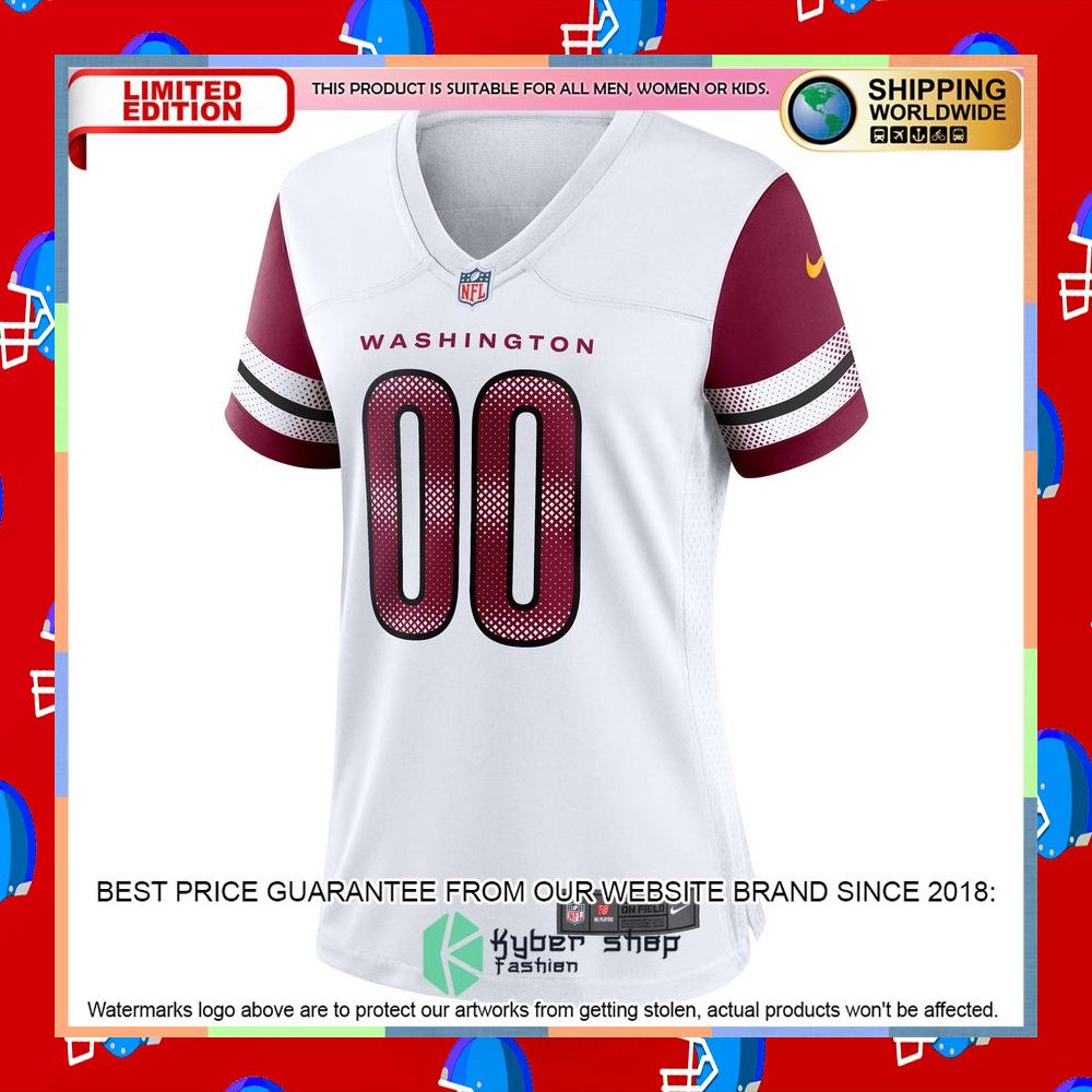 Personalized Washington Commanders Women's Football White Football Jersey 6 Personalized Washington Commanders Women's Football White Football Jersey word1