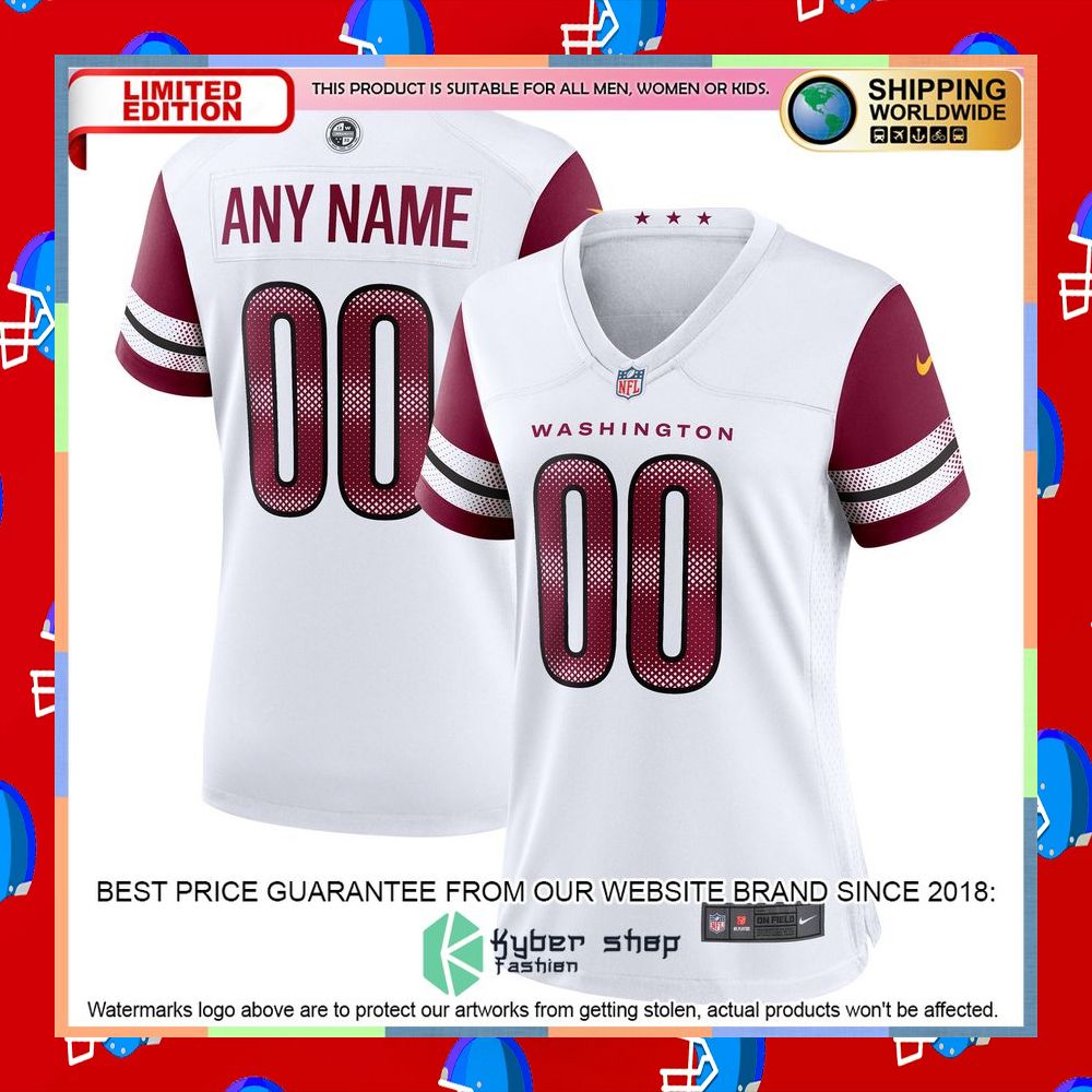 Personalized Washington Commanders Women's Football White Football Jersey 8 Personalized Washington Commanders Women's Football White Football Jersey word1