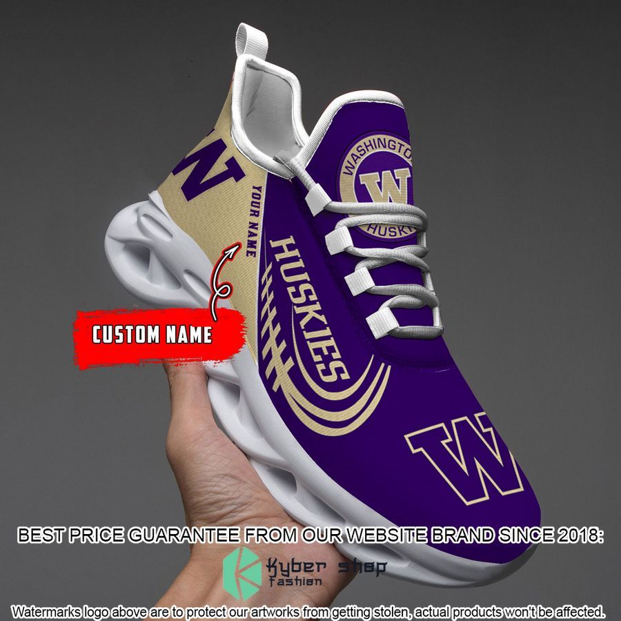 Personalized Washington Huskies Max Soul Shoes word3