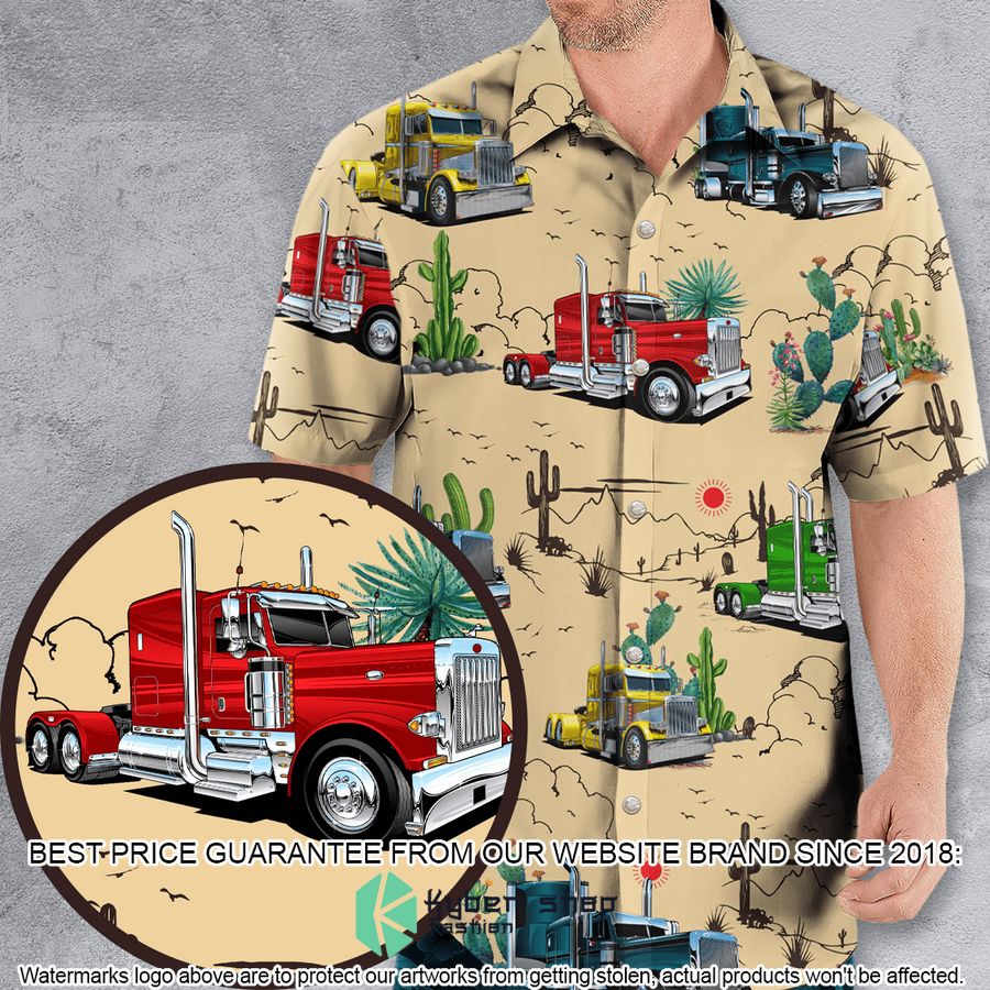Peterbilt Semi Truck Pattern Hawaiian Shirt