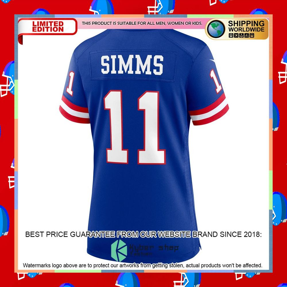 Phil Simms New York Giants Women's Classic Retired Royal Football Jersey 7 Phil Simms New York Giants Women's Classic Retired Royal Football Jersey word2
