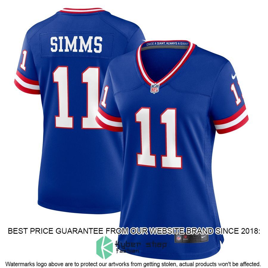 Phil Simms New York Giants Women's Classic Retired Royal Football Jersey 4 Phil Simms New York Giants Women's Classic Retired Royal Football Jersey word2