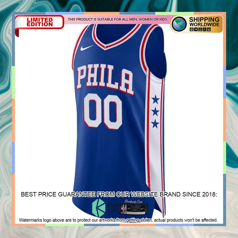Philadelphia 76ers Nike Custom Royal Basketball Jersey 5 Philadelphia 76ers Nike Custom Royal Basketball Jersey word1