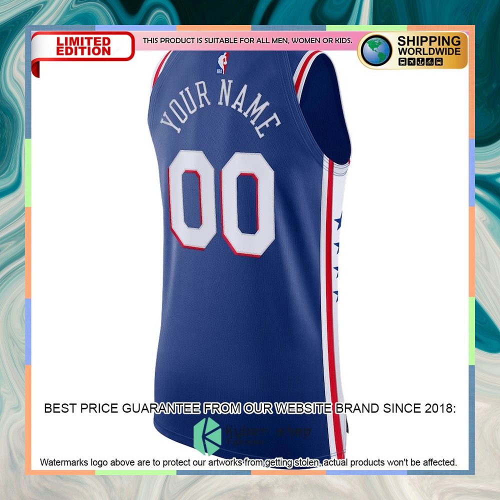Philadelphia 76ers Nike Custom Royal Basketball Jersey 6 Philadelphia 76ers Nike Custom Royal Basketball Jersey word1