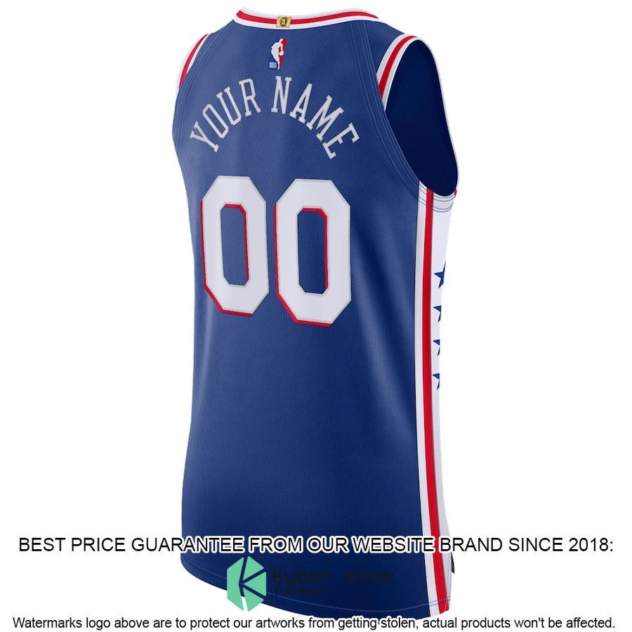 Philadelphia 76ers Nike Custom Royal Basketball Jersey 3 Philadelphia 76ers Nike Custom Royal Basketball Jersey word1
