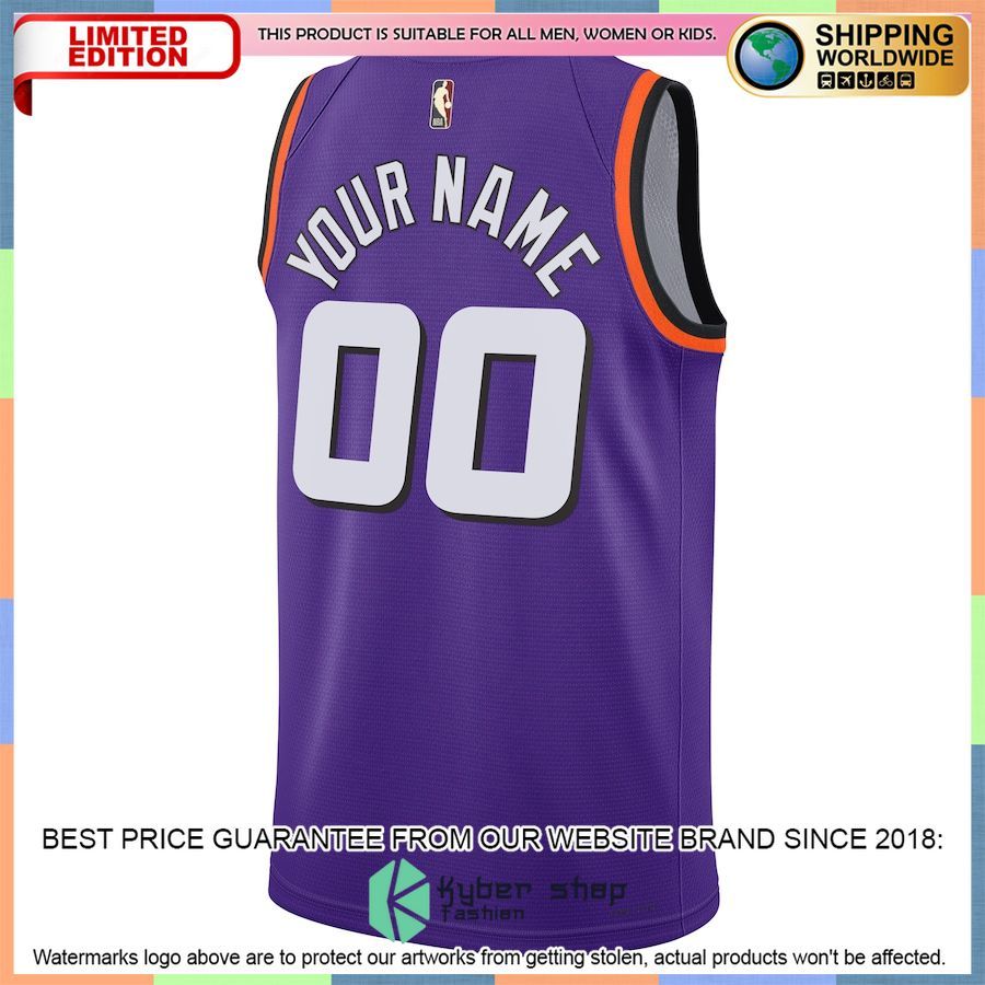 Phoenix Suns Nike 2022-23 Custom Purple Basketball Jersey 3 Phoenix Suns Nike 2022-23 Custom Purple Basketball Jersey word2