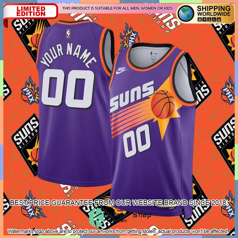 Phoenix Suns Nike 2022-23 Custom Purple Basketball Jersey 4 Phoenix Suns Nike 2022-23 Custom Purple Basketball Jersey word2