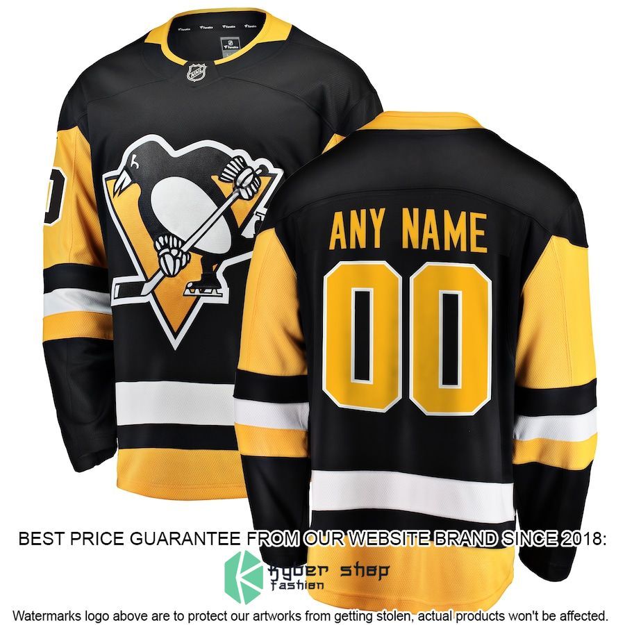 Pittsburgh Penguins Home Custom Black Hockey Jersey