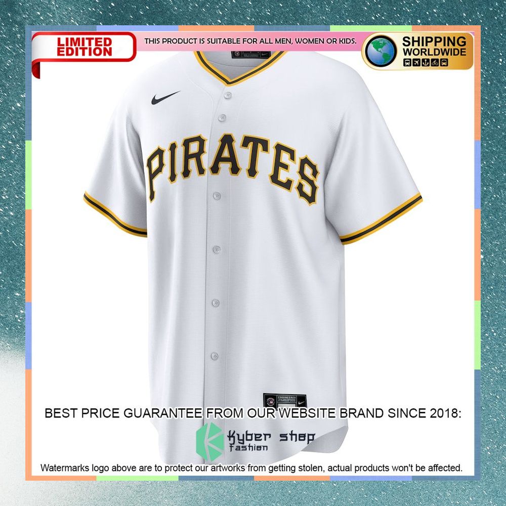 Pittsburgh Pirates Home Blank White Baseball Jersey 5 Pittsburgh Pirates Home Blank White Baseball Jersey word2