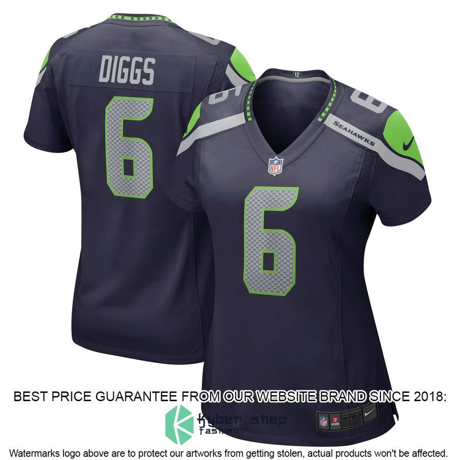 Quandre Diggs Seattle Seahawks Women's College Navy Football Jersey
